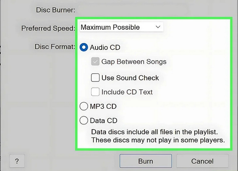 Fare clic su Masterizza