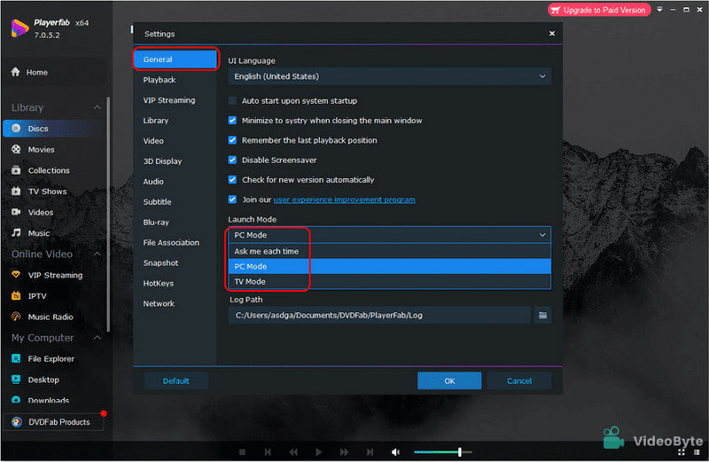 PlayerFab Play Discs Mode