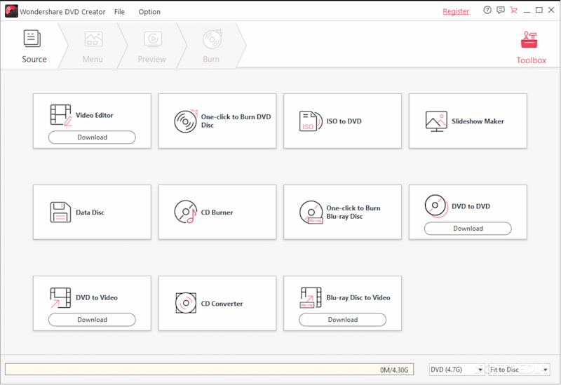 Creador de DVD Wondershare
