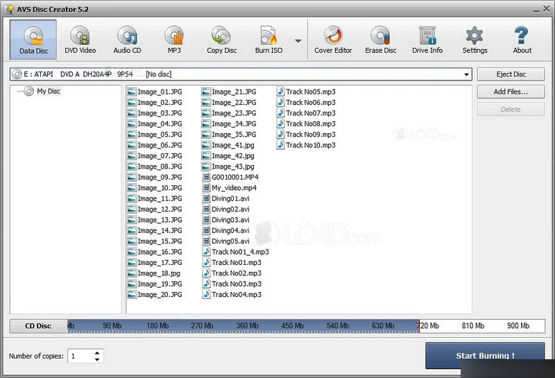 AVS Disc Creator 免費介面