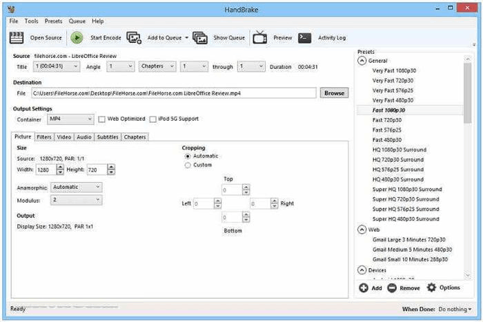 Compress Blu-ray with HandBrake