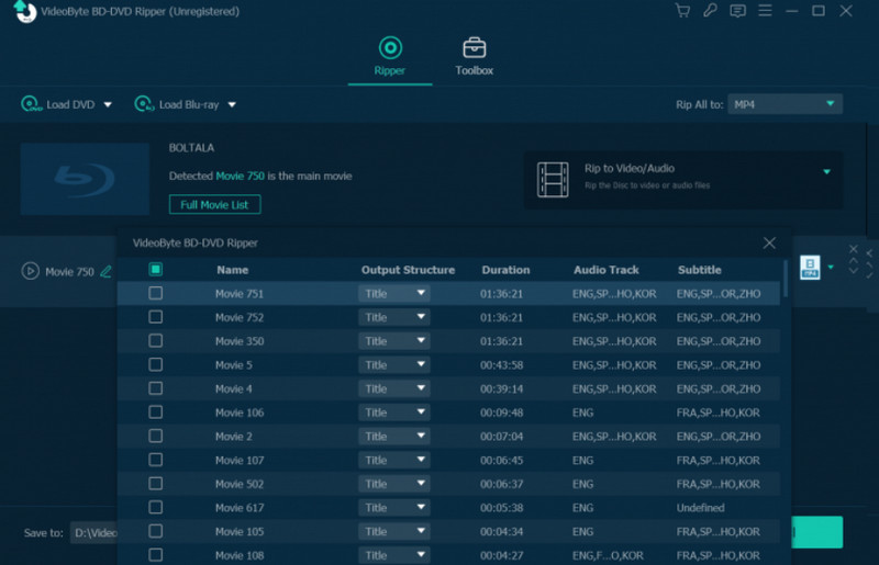 Selecteer bestanden om te rippen