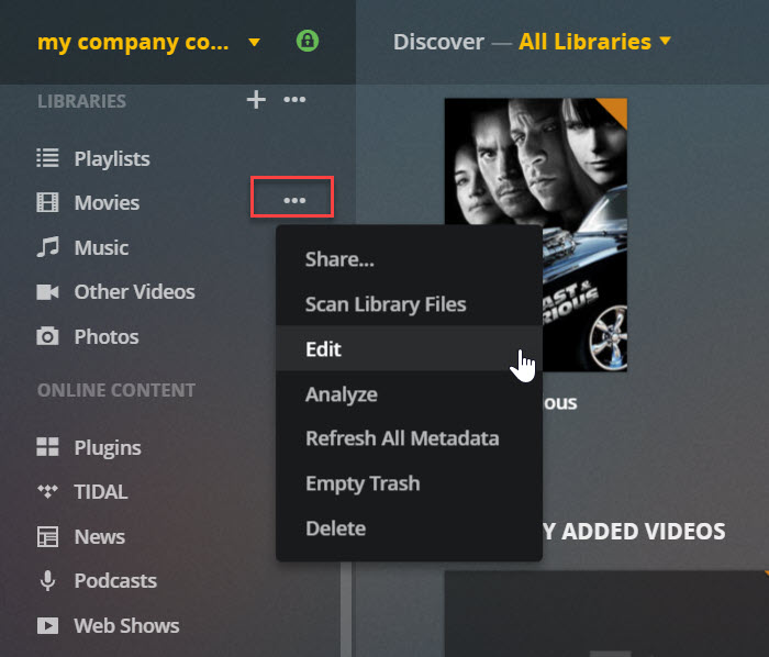 Plex Add Movie