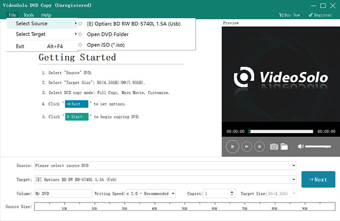 Load DVD Disc in VideoByte DVD Copy