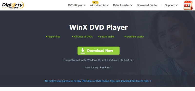 Reproductor de DVD Winx sin región