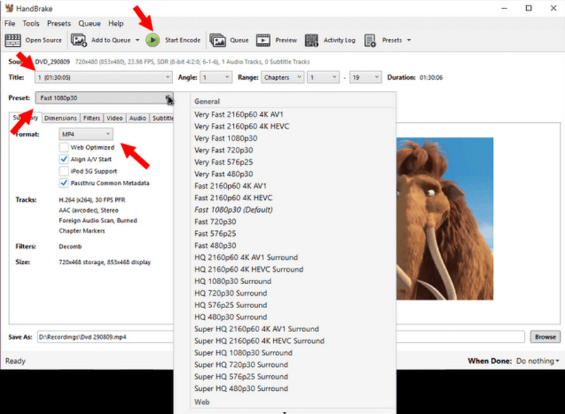 Ripper DVD Handbrake