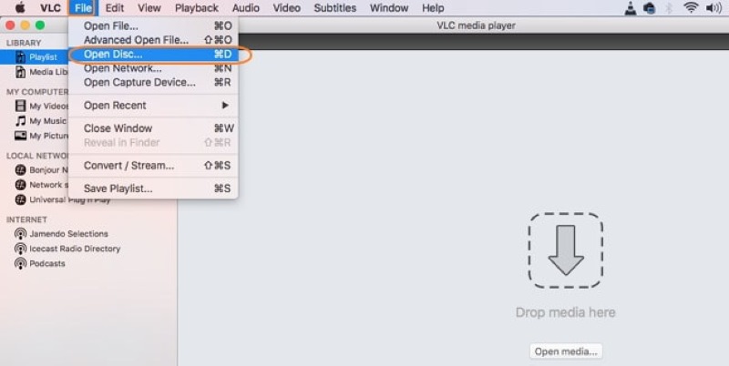 Cargar DVD a VLC Mac