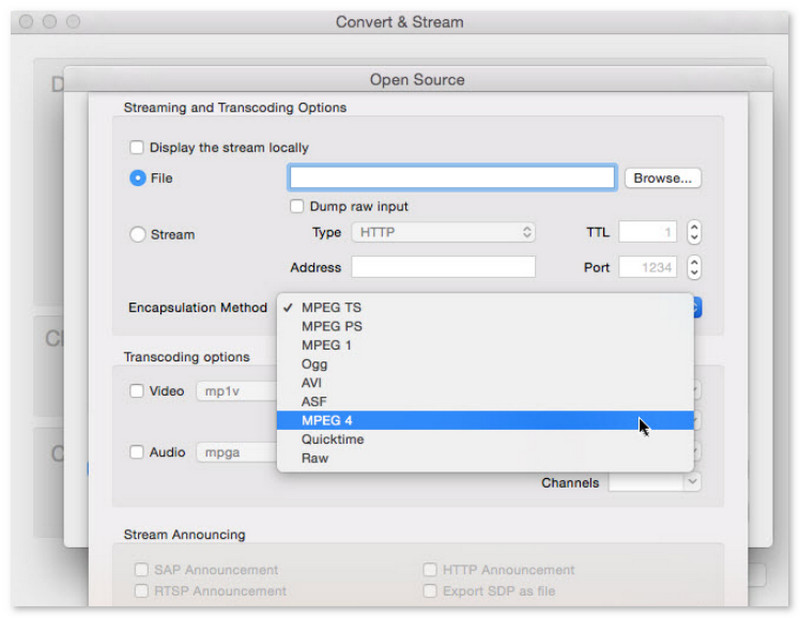 Encapsulación de VLC Rip Mac