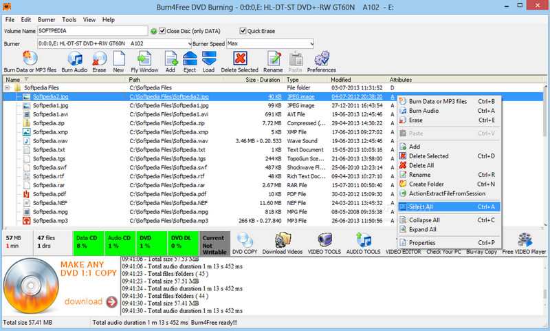 Grabación de DVD Burn4free