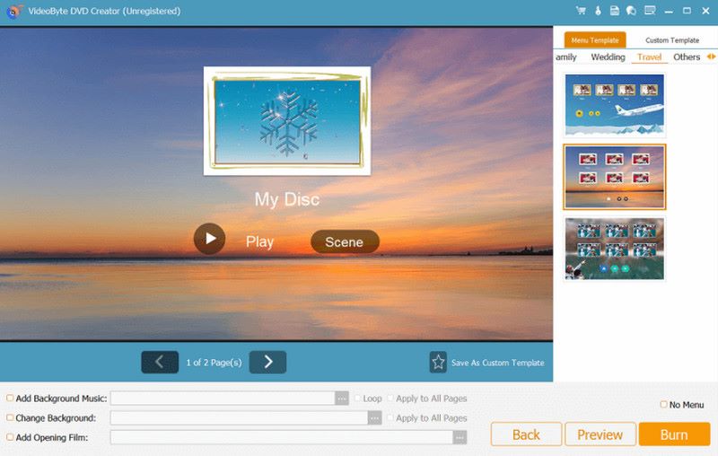 Plantilla de menú de DVD de VB