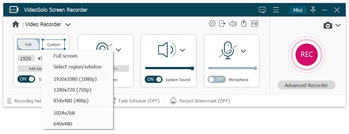 Customize Recording Settings