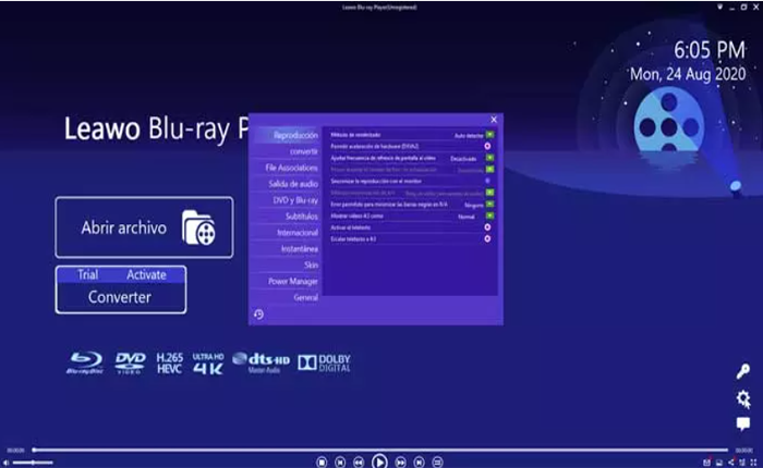 Leawo Blu Ray Player Menu