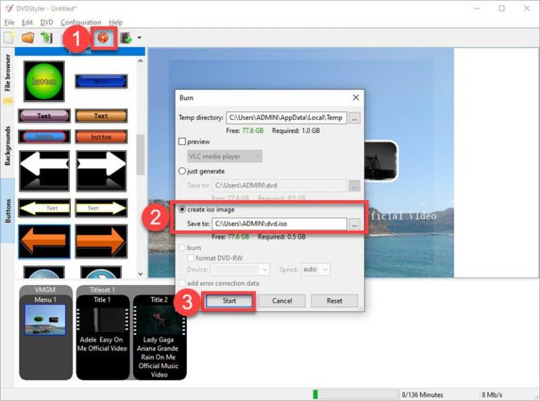 Convert MP4 to ISO via DVDStyler