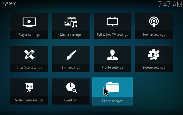 File manager Kodi