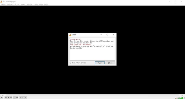 VLC에서 블루레이를 재생할 수 없습니다