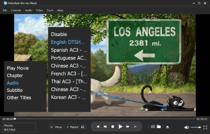 Menu del lettore Videobyte