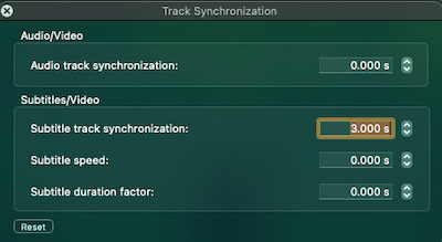 Retraso de subtítulos en VLC para Mac