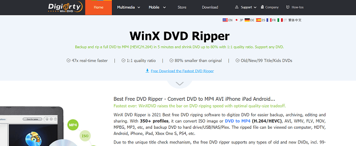 Extractor de DVD WinX