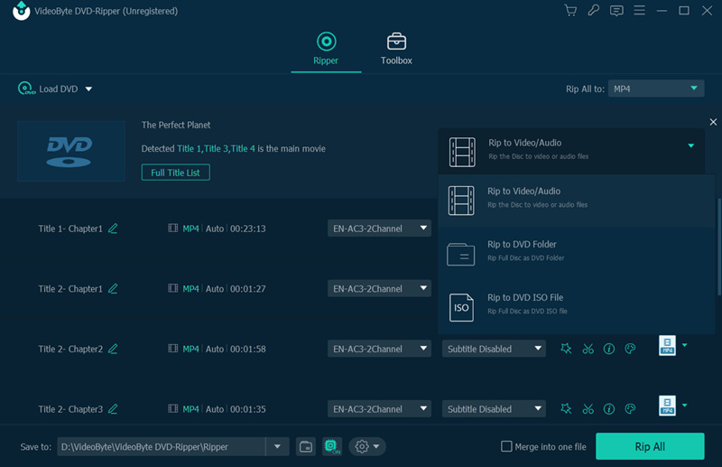 Choose Output Type